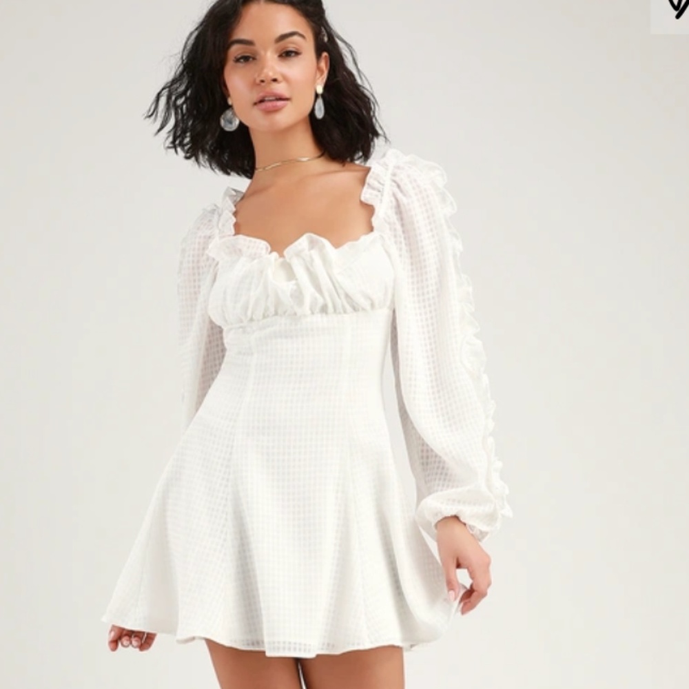 c/meo PERFECT PART WHITE  MINI DRESS- size XS